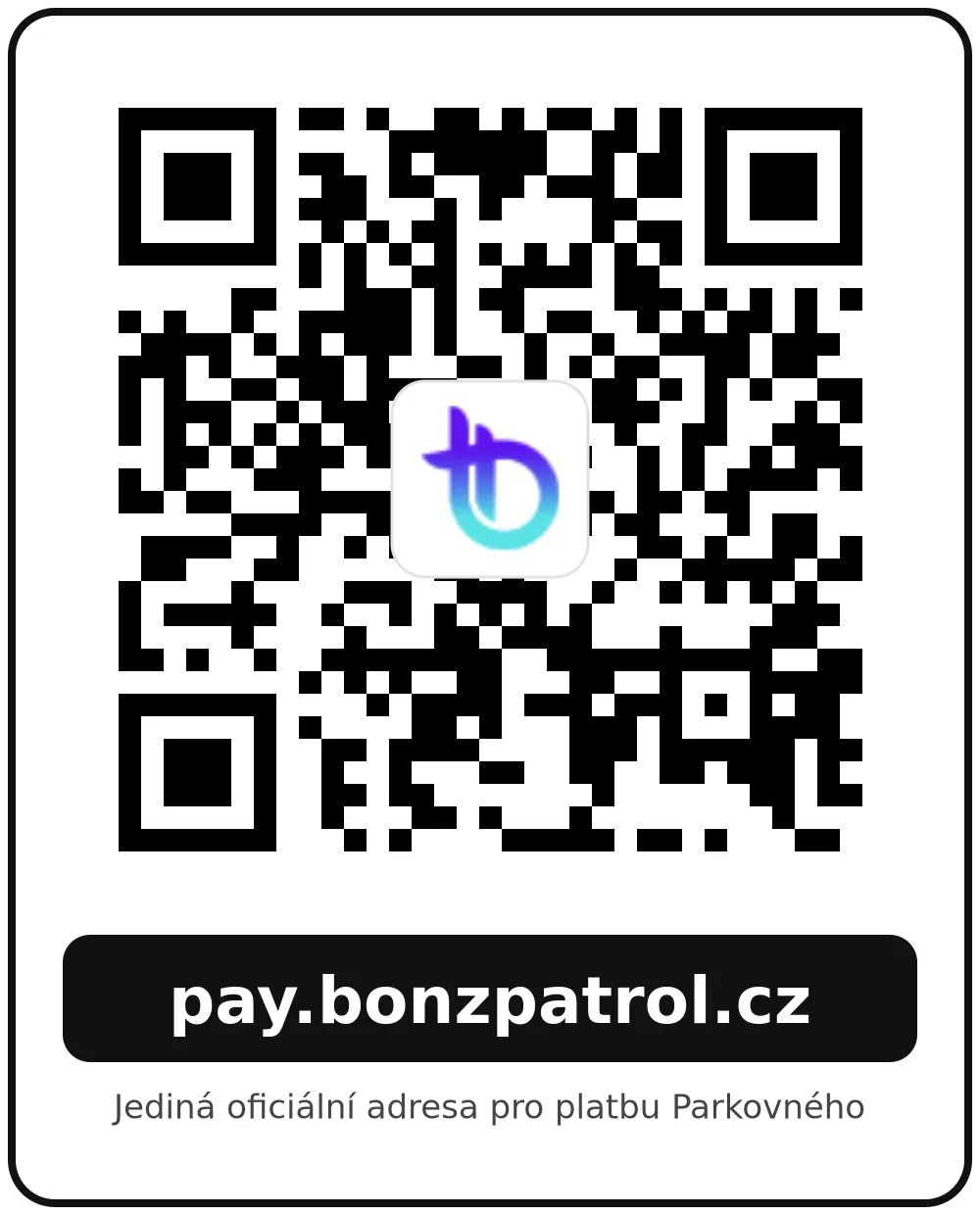 Oficiální QR kód pro úhradu Parkovného